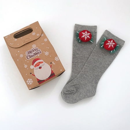 

TOWED22 Baby Socks Children Christmas Stockings Cartoon Doll Stockings Infant Non Slip Floor Stockings Solid Color Medium Tube GY1