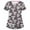Gray, variant on Luxalzxs Women Scrub Tops Casual V-Neck Shirts Summer Animal Printed Graphic Working Uniform Short Sleeve Medical Scrub Top
