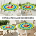 thumbnail image 7 of Rainbow Tie Dye Mandala Pattern Round Fitted Tablecloth with Elastic Edge,Dining Table Cover Waterproof,Outdoor Round Tablecloth for Camping,Dining,Indoor and Outdoor, 7 of 7