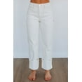 thumbnail image 3 of Erin Risen Women’s High Rise Straight Leg Jeans, Cuffed Hem, Stretch Denim, Plus Sizes 1XL–3XL, 3 of 6