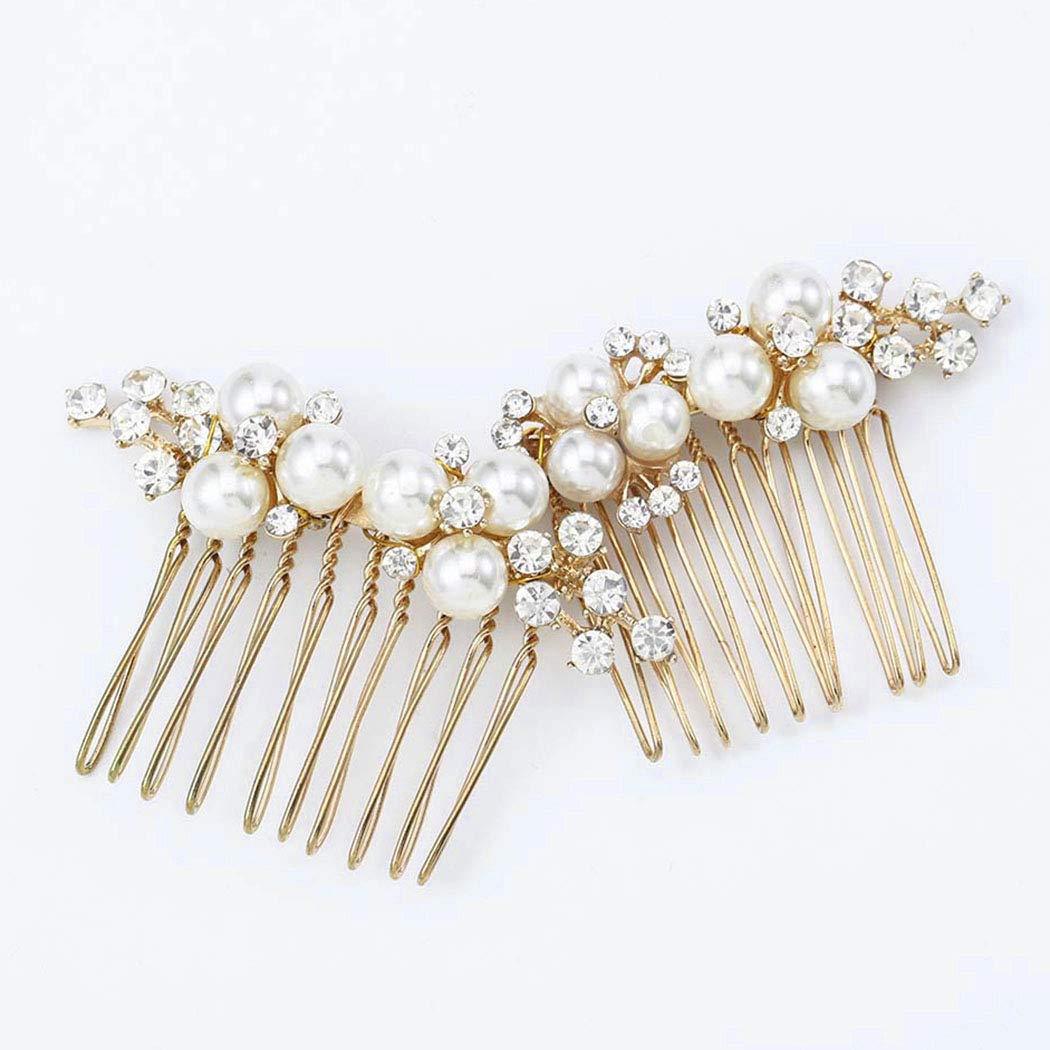 White Pearl Hair Jewellery for Wedding Small White Pearl Hair Comb for Bride White Pearl and Crystal Wedding Hair Comb Hair Comb
