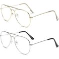 thumbnail image 1 of HAHDAXIA AISSWZBER Clear Aviator Glasses Lens Premium Classic Metal Frame Eyeglasses, 1 of 7