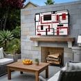 thumbnail image 3 of Outdoor TV Cover 68x42x4.5in, Geometric Red Grey Black Square Weatherproof TV Screen Protector with Zipper, Abstract Art Outside Television Cover Fits Up to 70-75", 3 of 9