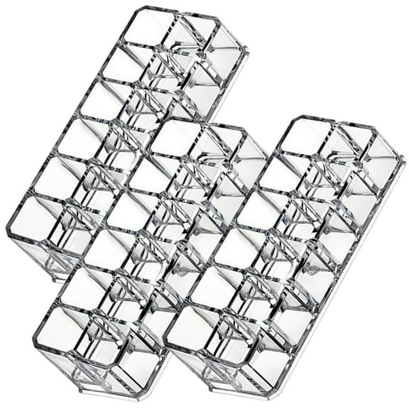 3 Pcs Clear Lip Gloss Plastic Display Stands Lipstick Organizer Plumper Glass Shelf Holders Organizers