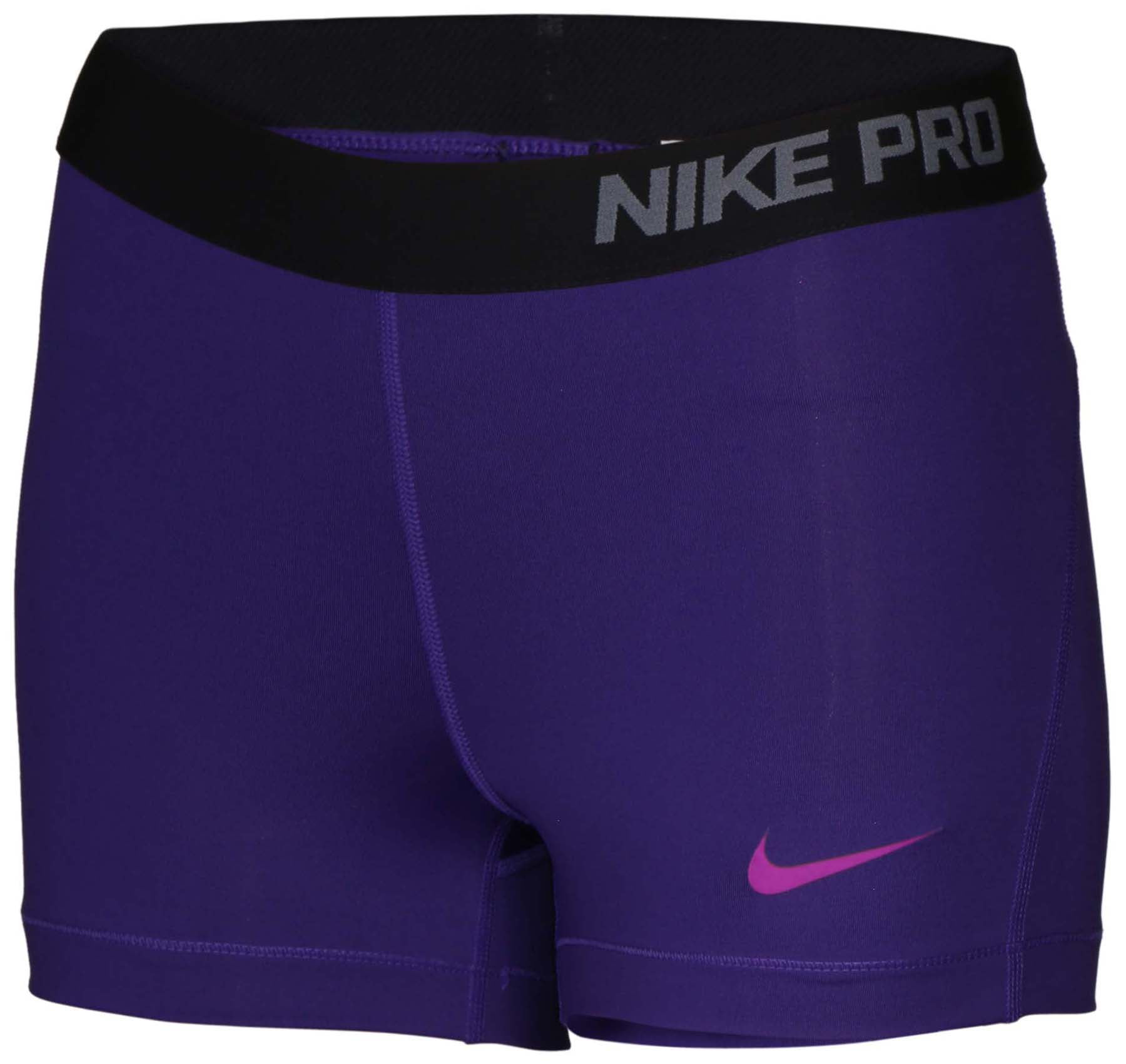 Nike Women's DriFit Pro 3" Compression Training ShortsPurple/Black