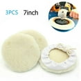 thumbnail image 4 of Bgsha 3Pcs 7inch Car Lambs Wool Bonnet Buffing Wheel Pad Buffer Polishing Polisher Pad, 4 of 10