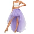 thumbnail image 5 of Biekopu Mommy and Me Matching Outfits, Elastic Waist Solid Color High Low Long Tulle Party Skirts, 5 of 9