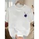 thumbnail image 1 of Boy'S Heavyweight 100% Cotton Loose Fit T-Shirt with Floral Design - Breathable, Sweat-Wicking Short Sleeve Tee Casual Streetwear Style, Everyday Tshirt | Floral Print Tee | Soft Texture Shirt, 1 of 5