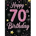 thumbnail image 4 of Black Backdrop Banner with Pink Gold Balloons Stars Fireworks Happy 70th Birthday Party Decoration Photography Props Party Supplies Background Decor, 4 of 8