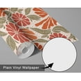 thumbnail image 6 of S4sassy Self-Stick Decorative Boho Wallpaper, Bold Blossom Print Wall Paper, Vinyl Waterproof Contact Paper, Orange, 25"x240" Removable Renter Friendly Wall Covering For Bedroom, Dining room, 6 of 9