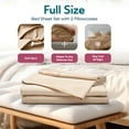 thumbnail image 2 of Sleepgram Viscose from Bamboo Full Bed Sheets w/2 Pillowcases, Sand, 2 of 6