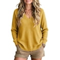 thumbnail image 3 of Perfectbot Women's V Neck Knit Sweater, Long Sleeve Loose Fit Fall & Spring Top with Ribbed Trim, 3 of 7