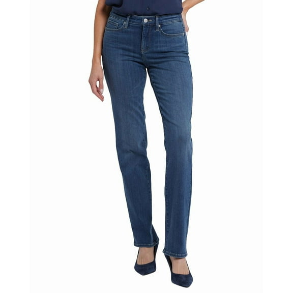 NYDJ womens  Petite Marilyn Valencia Surf Straight Leg Jean, 2P, Blue