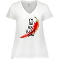 thumbnail image 3 of Inktastic I'm so hot right now Chili Pepper on Fire Women's Plus Size V-Neck T-Shirt, 3 of 5