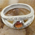 thumbnail image 5 of LBG British Made 14k White Gold Garnet & Cultured Pearl ring Womens Band Ring - 33 size options - Size 11.75, 5 of 7