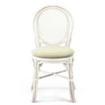 thumbnail image 3 of Denver Dining Wicker Side Chair with Cream Cushion Handmade Rattan, White, 3 of 9