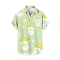 thumbnail image 1 of Mens Manga Corta Botón Abajo Camisas, Navidad Impreso Turndown Cuello Blusa, Top de Moda Casual, 1 of 3
