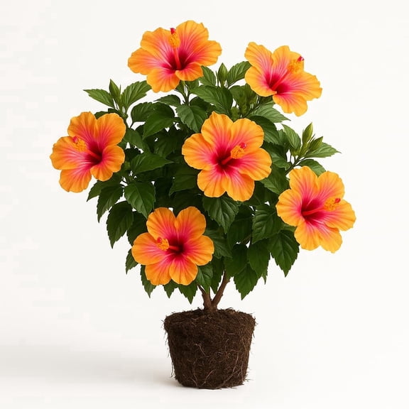 Tropical Hibiscus Figi Island Live Plant - Big Showy Blooms, Full Sun, USDA Zones 9-11, Starter Plant, Ships Bare Root, No Pot