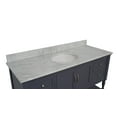 thumbnail image 4 of KBC Beverly 60" Wood Single Bathroom Vanity w/ Carrara Stone in Marine Gray, 4 of 7