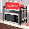 thumbnail image 3 of Carbon Steel Microwave Oven Rack Expandable, Space Saving for Home Kitchen Countertop, Easy Installation, 3 of 7