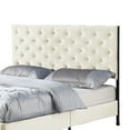 thumbnail image 4 of AC Pacific Modern Chic Polyester Beige Tufted Full Platform Bed, 4 of 4