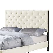 AC Pacific Modern Chic Polyester Beige Tufted Full Platform Bed