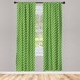 thumbnail image 5 of Ambesonne Geometric Window Curtains, Irish Striped Pattern, Each 28" W x 63" L, Lime Green Dark Green, 5 of 5