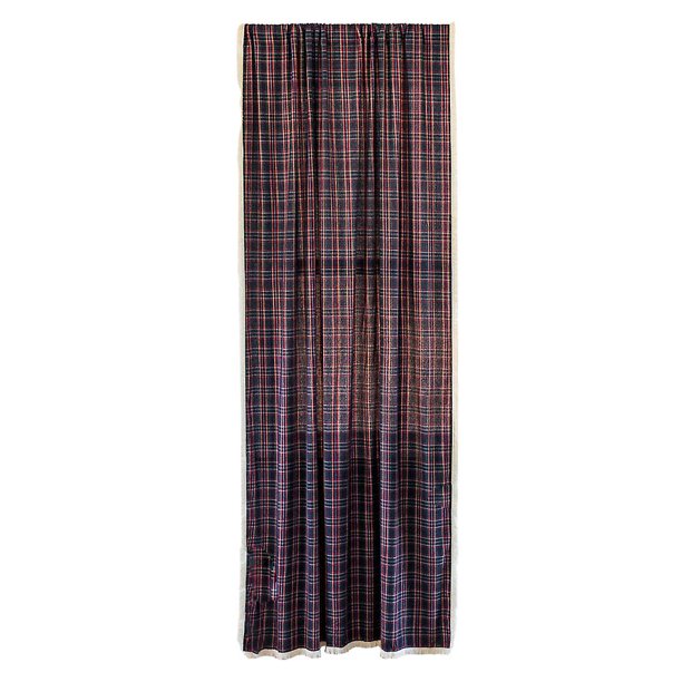 Cortinas de algodón y lino con adornos navideños a cuadros YONGSHENG