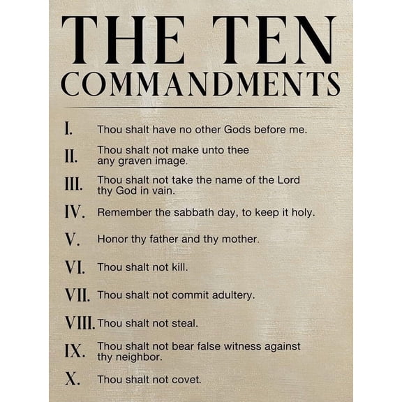 Christian Canvas Wall Art Bible Verse the Ten Commandments Poster Print Wall Decor Religious for Home Living Room Bedroom Decor poster