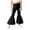 Black, variant on newwalpole Girls Stretch Bell Bottoms Flare Pants Little | Big Kid Ruffle Bootcut Leggings Black for Size 5-6 Years