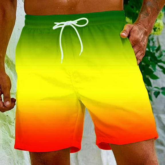 HaoXianJian Men's Shorts Hawaiian Summer Beach Short Casual Lightweight Swim Trunks Drawstring Quickly Dry Holiday Tropical Shorts with Pockets 3X 4X 5X