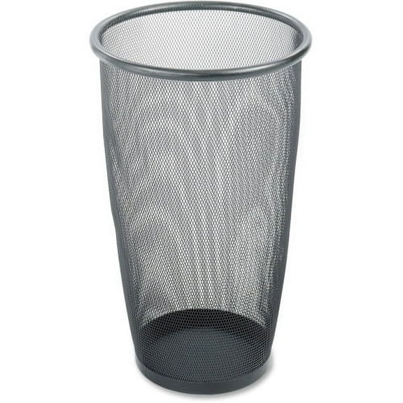 Safco Round Mesh Wastebaskets 9 gal Capacity - Round - 13.50" Opening Diameter - 19.5" Height - Steel - Black
