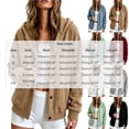 thumbnail image 5 of Hoodies for Women, Button up Hooded Sweatshirt, Casual Long Sleeve Soft Fleece Jackets with Hood Outerwear with Pockets, Xxl, 5 of 5