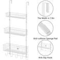 thumbnail image 6 of Over The Door Hanging Organizer Rack with 3 Mesh Baskets 5 Hooks, White, 6 of 7