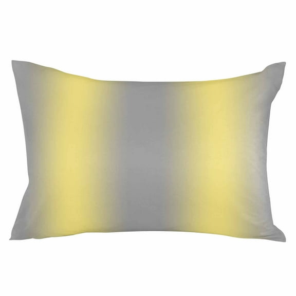 Outdoor Waterproof Throw Pillow Covers Set of 2 Ombre Gray Yellow Decorative Pillowcases Lumbar Outdoor Pillows Cushion Case 20x12 Inch Gradient Color Patio Pillows for Couch Sofa Bed Garden