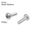 thumbnail image 2 of Unique Bargains M2x6mm Machine Screws Pan Phillips Head Screw Fasteners Bolts 30Pcs, 2 of 3