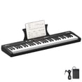 thumbnail image 1 of Piano con teclado de 61 teclas, teclado de piano eléctrico semipesado portátil para principiantes/profesionales, con fuente de alimentación, parlantes incorporados, pedal, perfecto para cumpleaños o N, 1 of 5