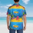 thumbnail image 4 of Balery Submarine And Landscape Camisas hawaianas de manga corta para hombre, camisas playeras de corte holgado, camisas de vacaciones con botones,Large, 4 of 7
