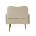 thumbnail image 5 of Velvet Accent Chair, Upholstered Side Chair with Arms and Golden Legs, Comfy Leisure Chair Single Sofa Chair for Small Space Home, Office and Coffee, Weight Capacity 220 LBS, Beige, 5 of 7