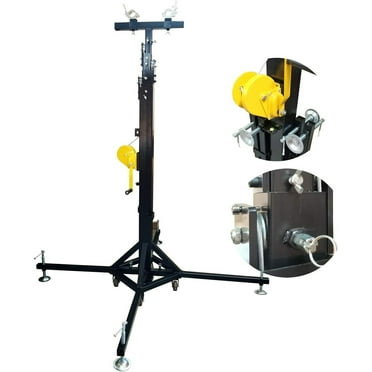 Heavy Duty Lighting Crank Stand with Outriggers Max Height 4m/13.12ft Movable Stage Hand Crank Stand