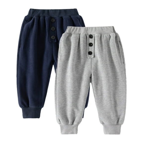 Godderr Toddler Kids Winter Cotton Pants for Baby Boys Joggers Sweatpants Comfortable Leisure Soft Sweatpants for 1-7Y