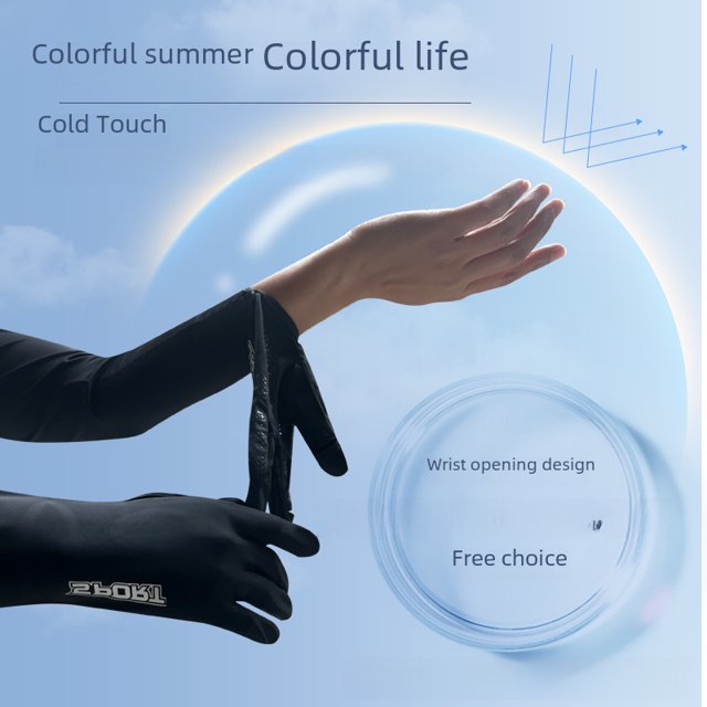 Mangas largas de nailon para el verano, de seda de hielo, para mujer, transpirables, para conducir, con protección solar, para guantes de montar