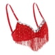thumbnail image 4 of de lentejues con para mujer, trajes de danza del vientre con flecos a , Tops cortos, ropa de baile rojo BLESIY Sujetador de danza del vientre para mujer, 4 of 8