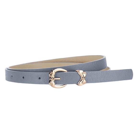 SWSMCLT Women's Patent Leather Belt For Dress Metal Belt Skinny Classic Metal Buckle Fashion Buckle Groove Belts Blue X-Small-Large