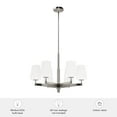 thumbnail image 7 of Hunter - Nolita 6-light Brushed Nickel, Large Chandelier, Dimmable, Modern Style, Candle Shaped, for Bedrooms, Dining, Living Rooms - 19875, 7 of 7