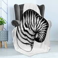 thumbnail image 4 of Vintage Nautical Tattoo Soft Flannel Fleece Blanket, Detailed Vintage Sketch of Nautilus Shell Plain Background, Cozy Plush for Indoor and Outdoor Use, 70" x 90", Charcoal Grey White, by Ambesonne, 4 of 5
