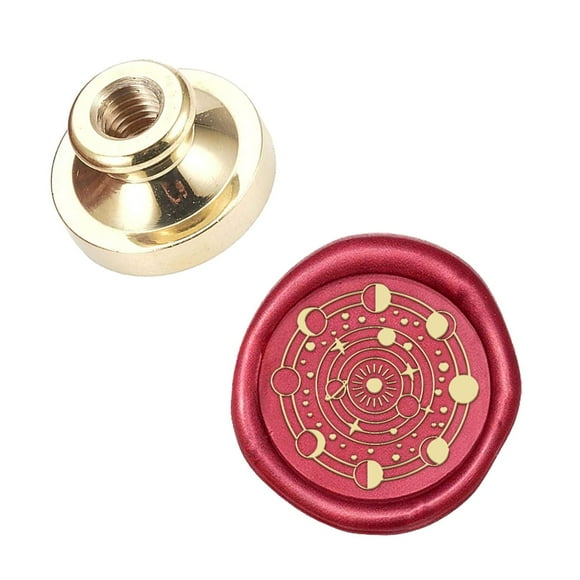 Wax Seal Stamp Head Planet Sealing Wax Stamp Head Olny No Handle 25mm Removable Brass Stamp Head for Wedding Invitations Christmas Envelopes Craft Adhesive Waxing
