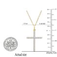 thumbnail image 4 of Dazzlingrock Collection Round White Diamond Cross Religious Pendant for Her with Gold Chain (0.50 ctw, Color I-J, Clarity I1-I2) in 18K Yellow Gold, 4 of 5