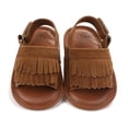 thumbnail image 3 of Aayomet Boys Girls Open Toe Tassels Shoes First Walkers Shoes Summer Toddler Flat Sandals Boys Beach Sandals,Coffee 4, 3 of 5