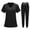 Black, variant on Scrub Sets for Women Womens 2 Piece Scrub Outfits Casual Short Sleeve V Neck Tops and Long Pants Sets Nurse's Uniform Lounge Set
